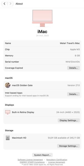 Apple iMac 24” M3 Retina 4.5K 8GB/256GB + Tastatură & Mouse