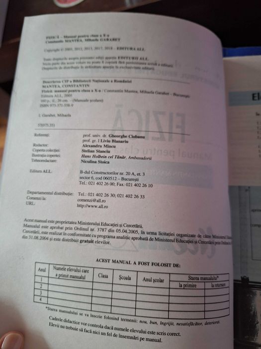 Manual de fizică pentru clasa a X-a