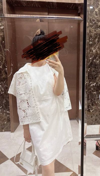 Белое платье. Летнее. Без рукавов. Хлопок. 42 размер