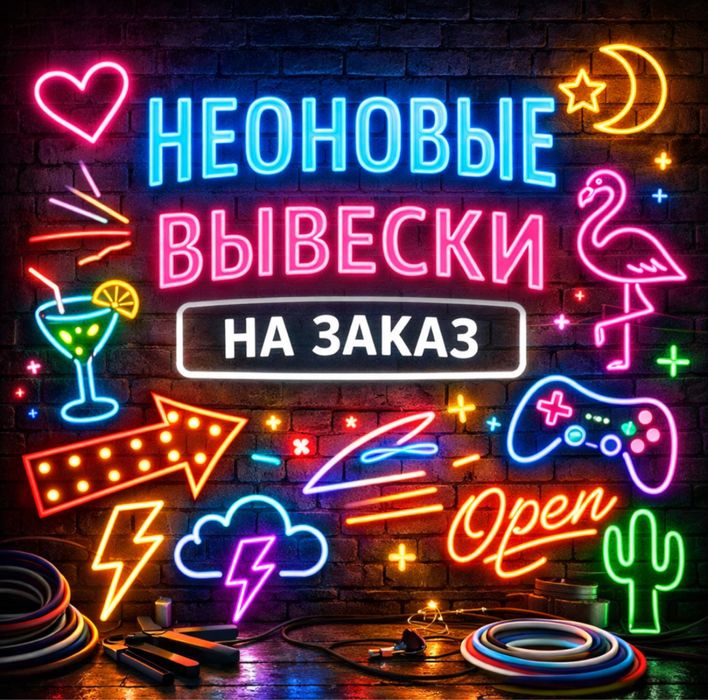 Неон, неоновая вывеска, Neon, 24/7