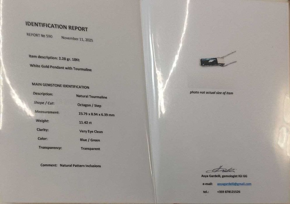 Изключително Колие с Афгански Индиколит Турмалин в 18К златен обков!