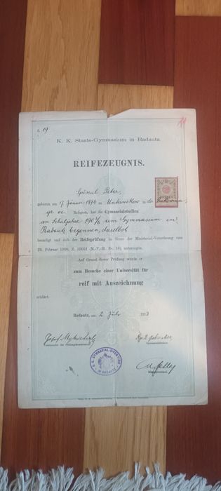 Document vechi,Petre Spanul Radautz
