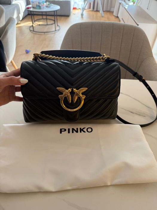 Чанта Pinko Love Bag Puff Chevron - чисто нова