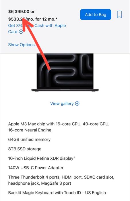 MacBook Pro 16,4” M3 Max 64/8TB