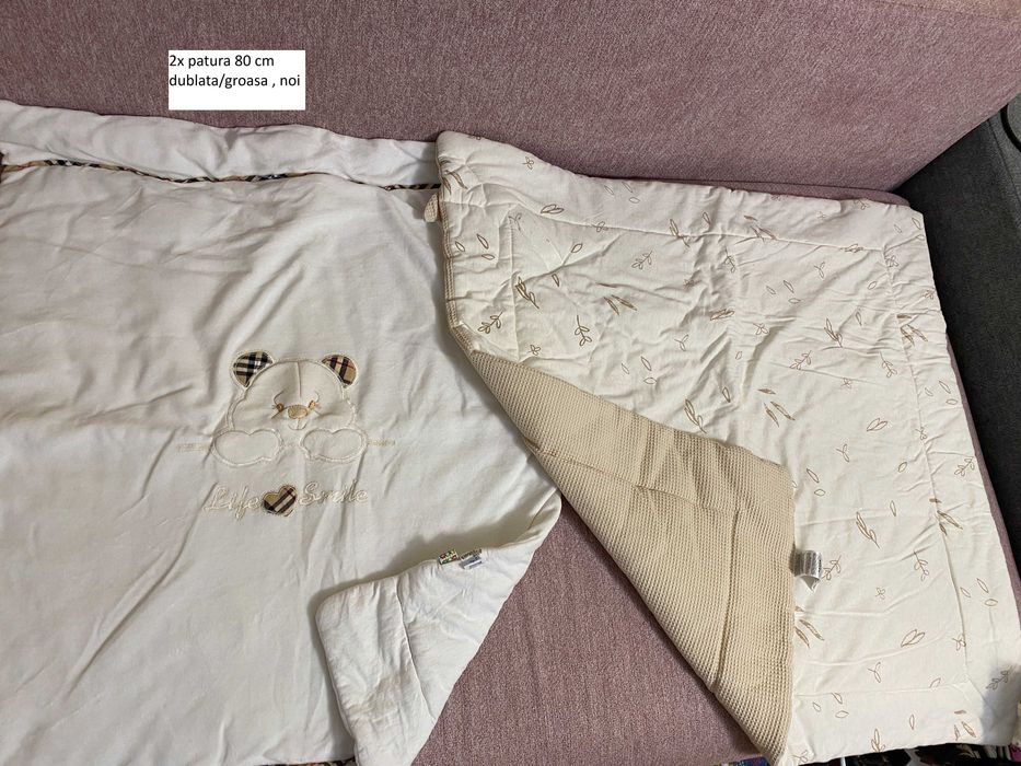 Lot 2x patura bebe copii 80 cm 1 tog grosute