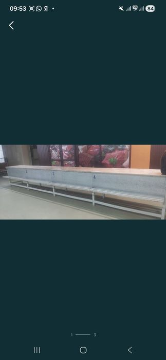 Мраморные столы, 2-3 секции