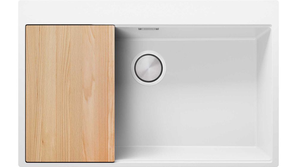 бяла Кухненска Мивка от гранит Осло 80 XXL Top 780 x 500 mm