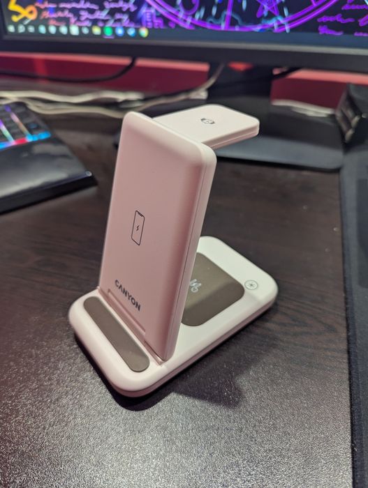 Безжично зарядно CANYON WS-304 (3 в 1, 15W) – В гаранция