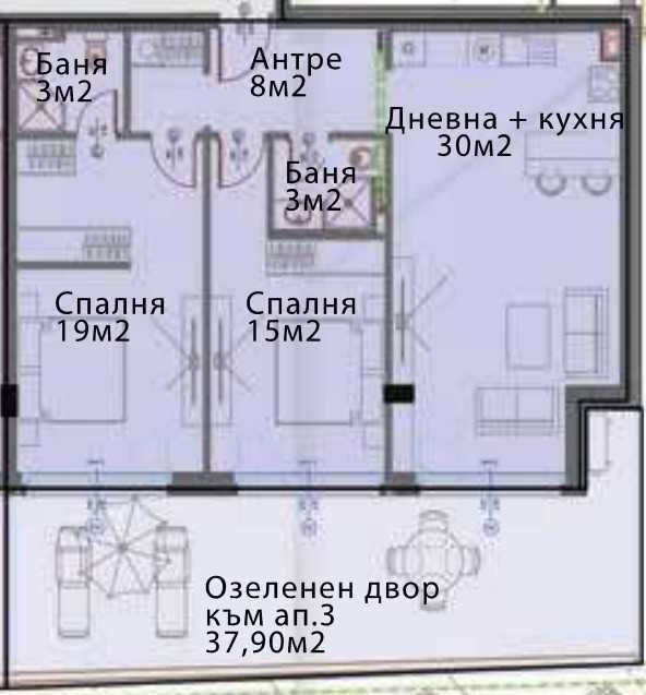 Предлагаме Ви тристаен апартамент в жк. Модерно предградие