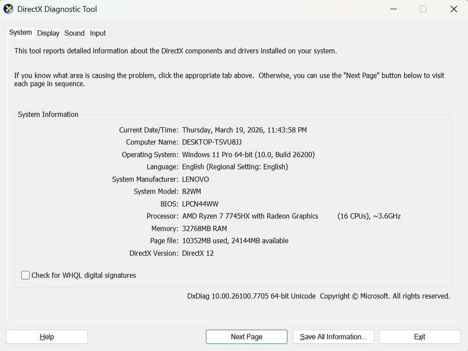 Lenovo Legion Pro 5 16ARX8 – laptop gaming