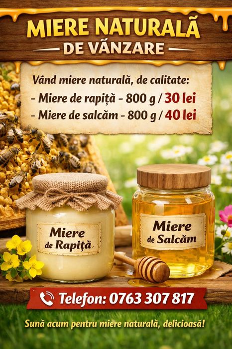 Miere naturală de vânzare