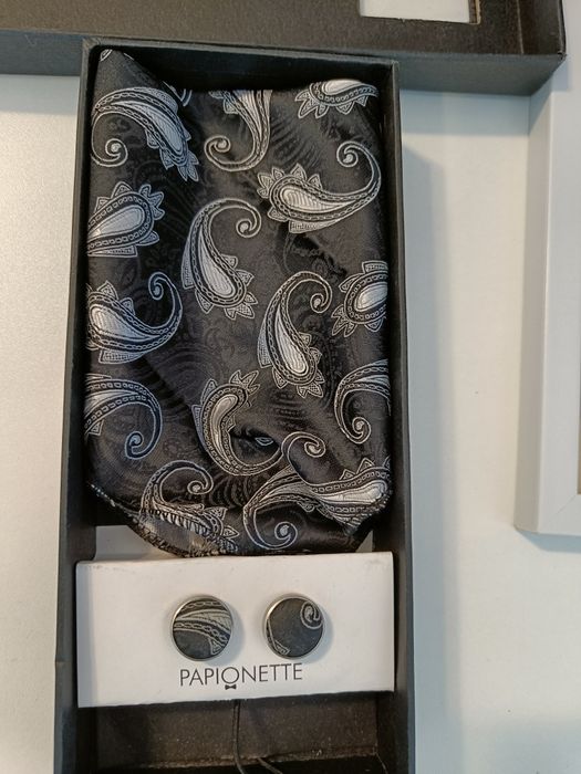 Set papion, butoni și batista Papionette