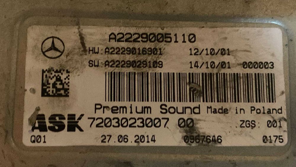 Amplificator Mercedes Benz A2229005110