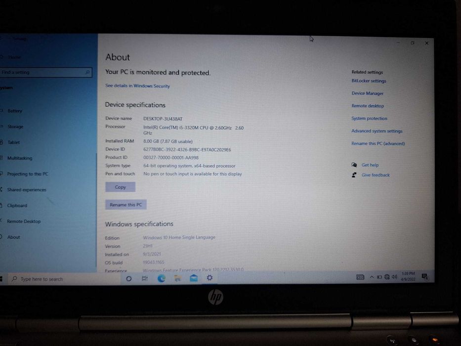 Laptop hp 13 inch