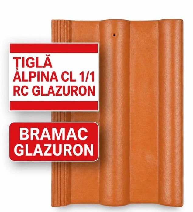 Țiglă din beton - Bramac Alpina – protecție ridicată GLAZURON - 300 buc!