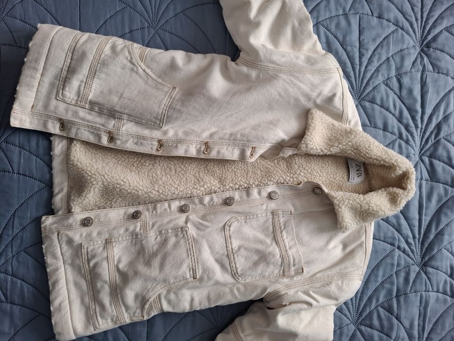 Cojocel denim alb Zara