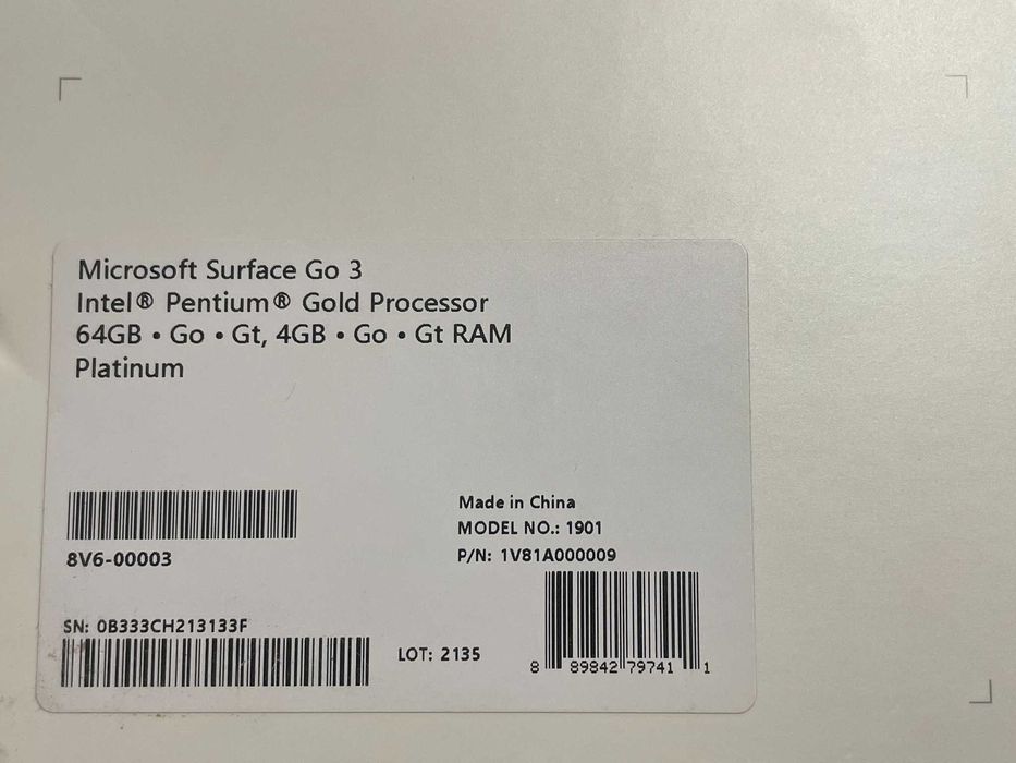 Tableta Microsoft Surface Go 3 64 Gb Windows 11 nativ