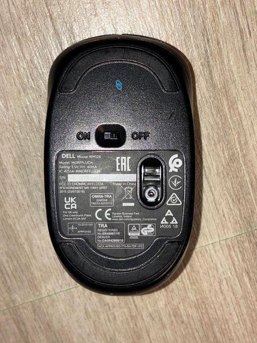 Mouse Wireless Dell WM126 + Receiver USB Original