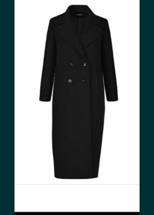 Palton Madeleine,casmir pur 100% negru elegant superb L