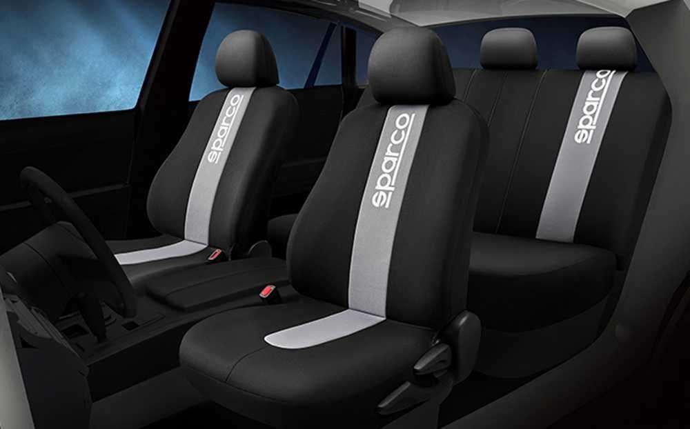 Комплект калъфи за седалки SPARCO - Черно/Сиво - 2мм Пяна.