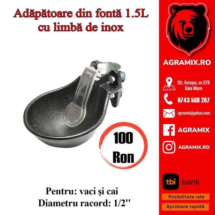 Adapatoare noi fonta de 1.5-2.5L si 3L pt animale, Agramix