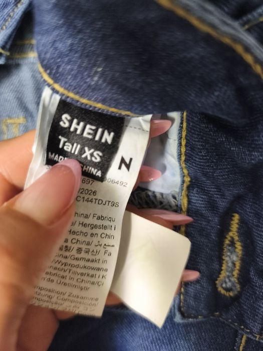 Blugi wide leg tall xs cu manșetă lată albastru închis mărime xs