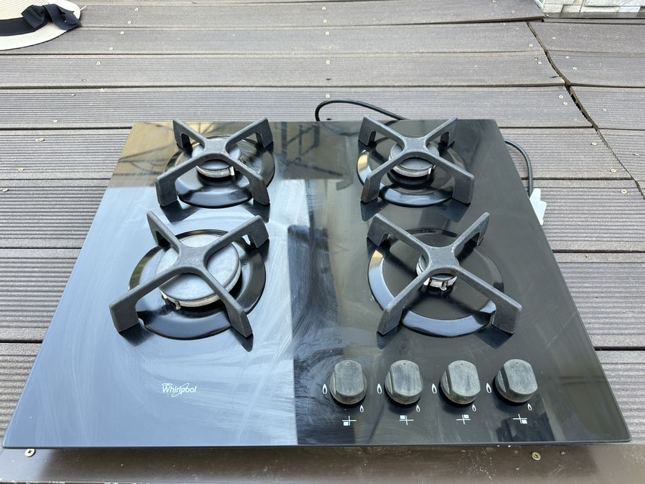Plita Whirpool neagra pe gaz incorporabila