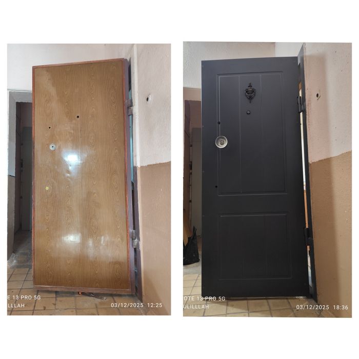 Реставрация железный дверей обшивка из МДФ