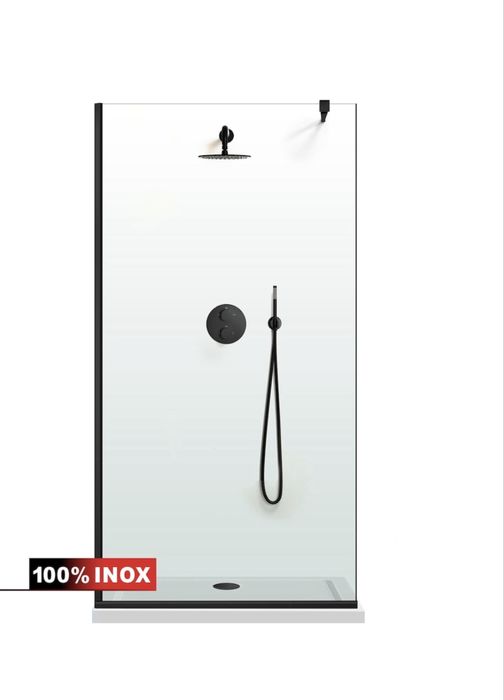 Paravan sticla dus walk in - sticla si inox