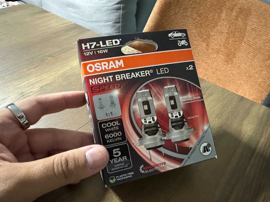 Set becuri auto OSRAM Night Breaker LED Speed, H7, 6000K, 16W, Omologat RAR