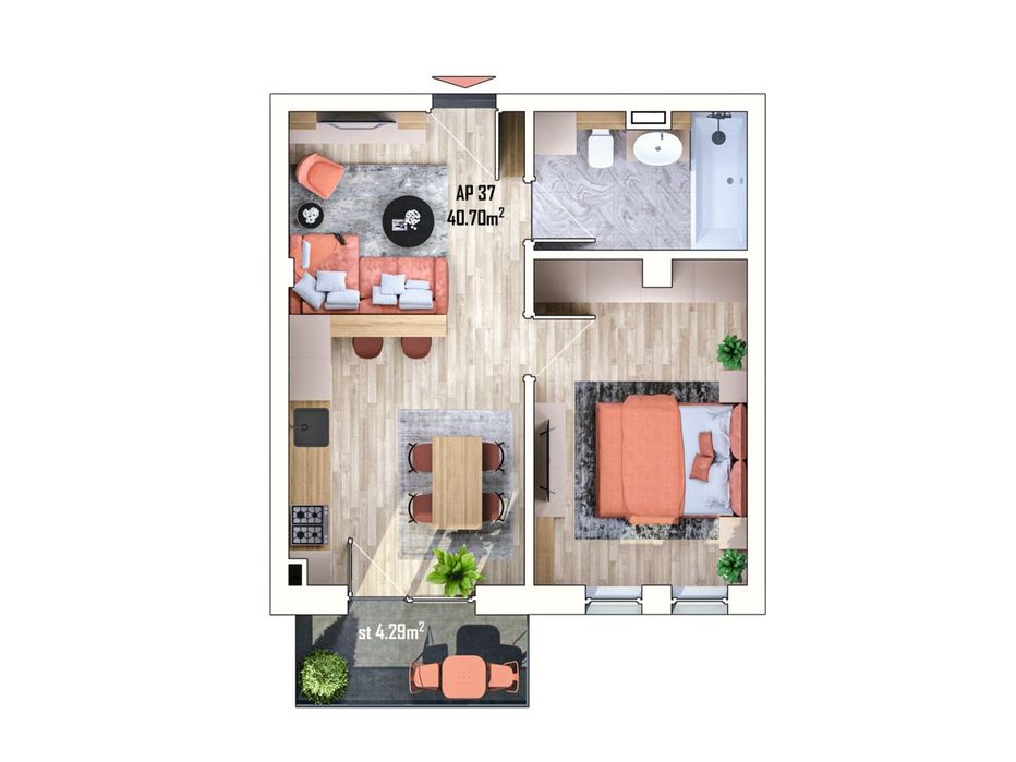 Etaj 2 | Estimo Park | Orientare Sudică | Parc & Grădiniță