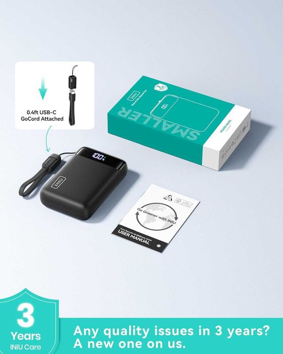 Самое маленькое зарядное устройство INIU Carry P51-E2 22.5W 20000 mAh