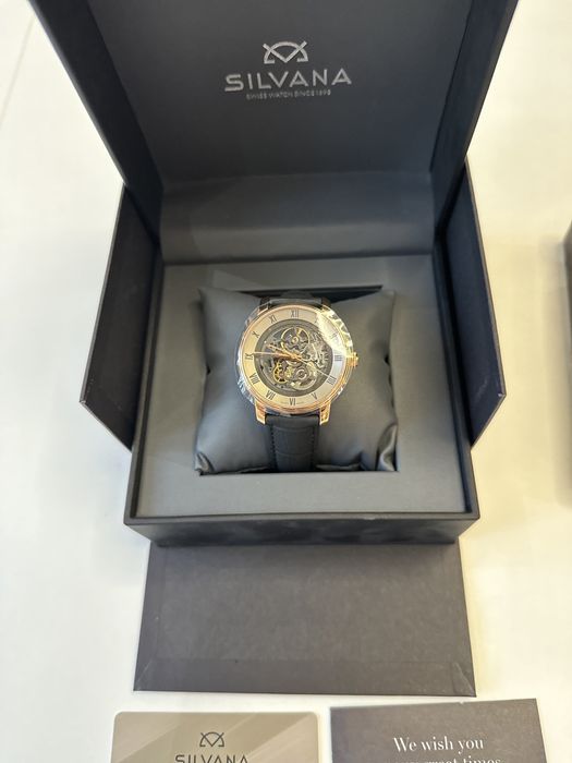 Silvana Men's Watch Black Origins Rose Gold PVD Rubber SR41ARR63RN