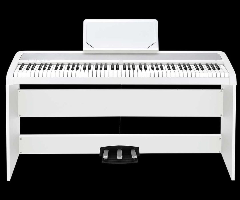 Pian Digital cu Stativ Korg B1SP-WH cu Scaun Korg PC-770-WH inclus