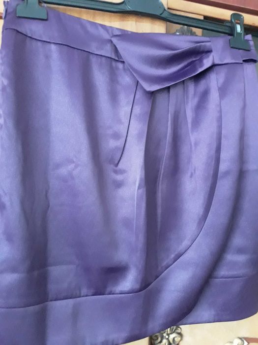 Fusta satin lucios culoare mov