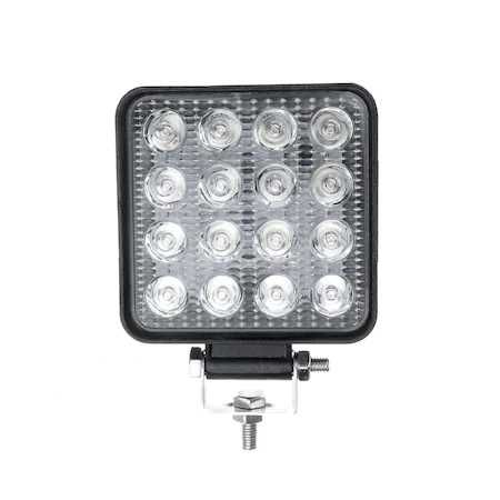 Proiector Auto 16 LED -uri, Offroad 48W 12V-24V, Patrat 3500 Lumeni