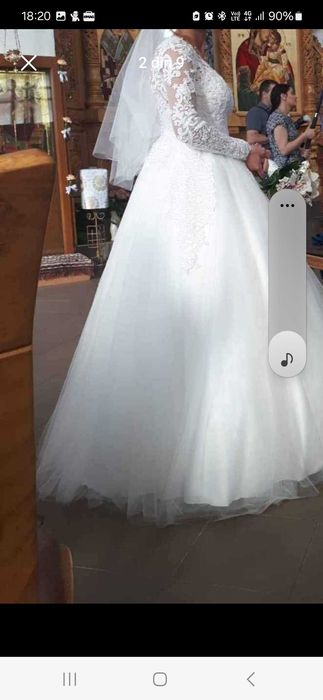 Rochie mireasa, culoare ivory, marimea M