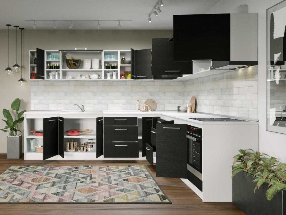 Set Mobila Bucatarie Colt Mina 300*300 Alb/Ferrara – C32