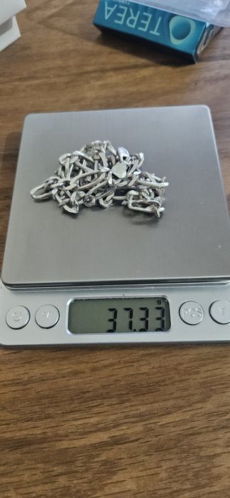 Сребърен ланец и гривна