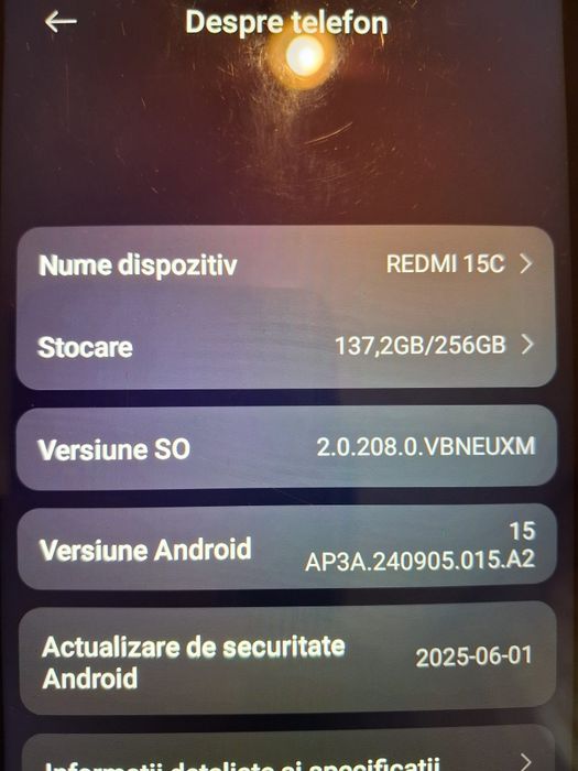 Vând Redmi 15 c 256 GB