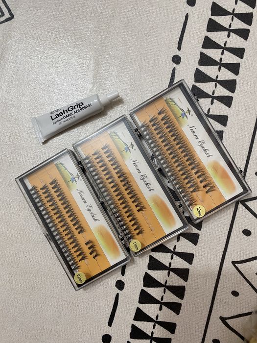 Клей для ресниц, пучковые накладные ресницы