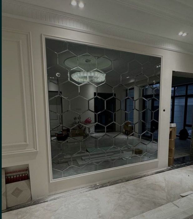 Rombik Dekarativ Zerkila Tosh oynalar Oyna kesish xizmati.