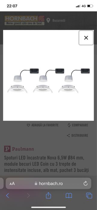 Spoturi LED incastrate PAULMANN NOVA