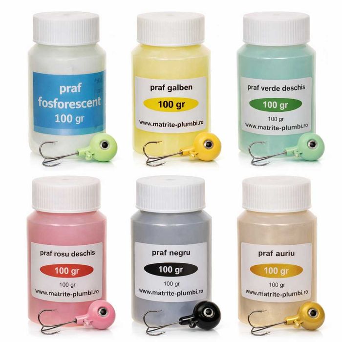 praf pentru vopsit plumbi diferite culori la 100 gr si 500 gr vopsea