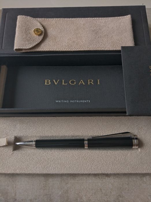 BVLGARI Ballpoint Pen Black & Silver