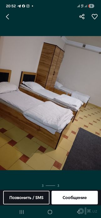 Kvartira hostel 8 kishilik hona va 6 kishilik honalar bor oyiga 800