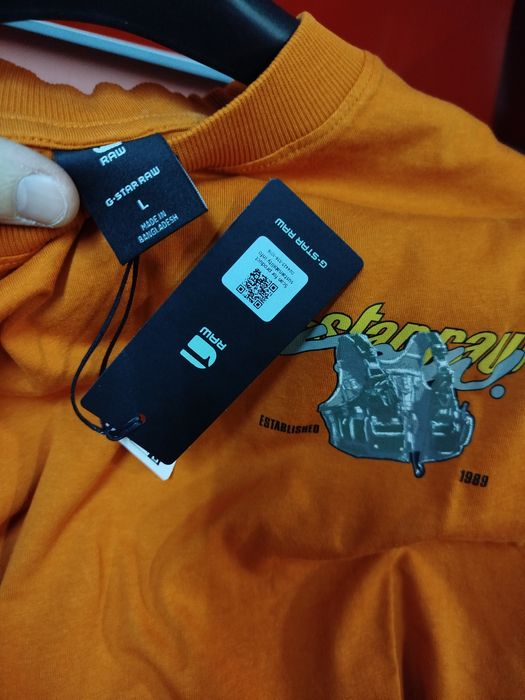 Оригинална тениска G-Star Raw Vest L нова мъжка оранжева