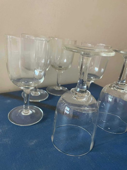 Set pahare din sticlă fină, cu model, retro