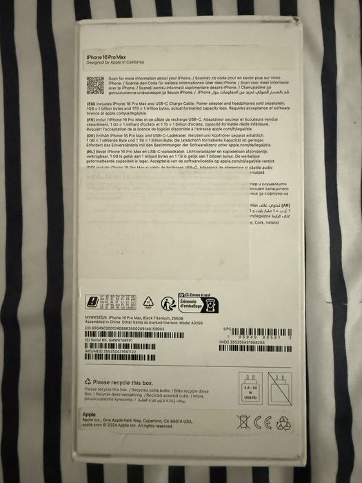 Vand Iphone 16 Pro Max 256GB Black