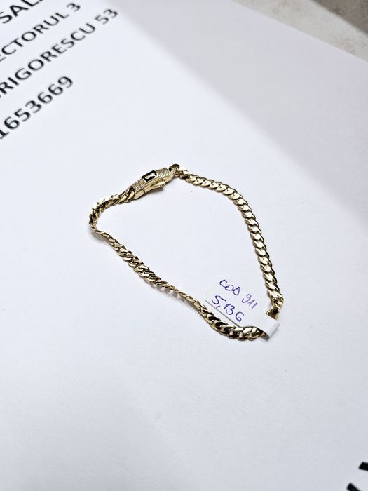Vand bratara cuban din aur 14 k 5.13 g cod 911